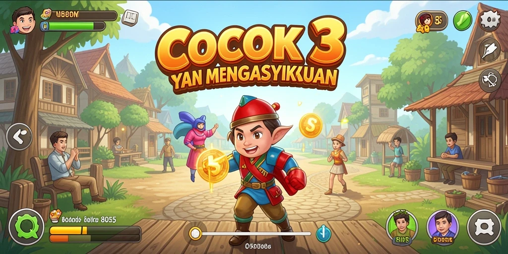 Tampilan gameplay seru di 8055 dengan kombinasi warna.
