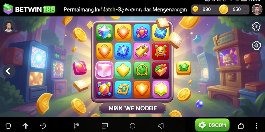 Gameplay seru BETWIN188 dengan tantangan Match-3 yang menarik.
