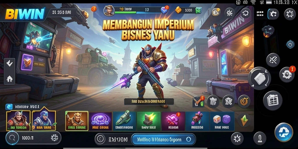Screenshot gameplay menarik dari BIWIN dengan elemen Tycoon.