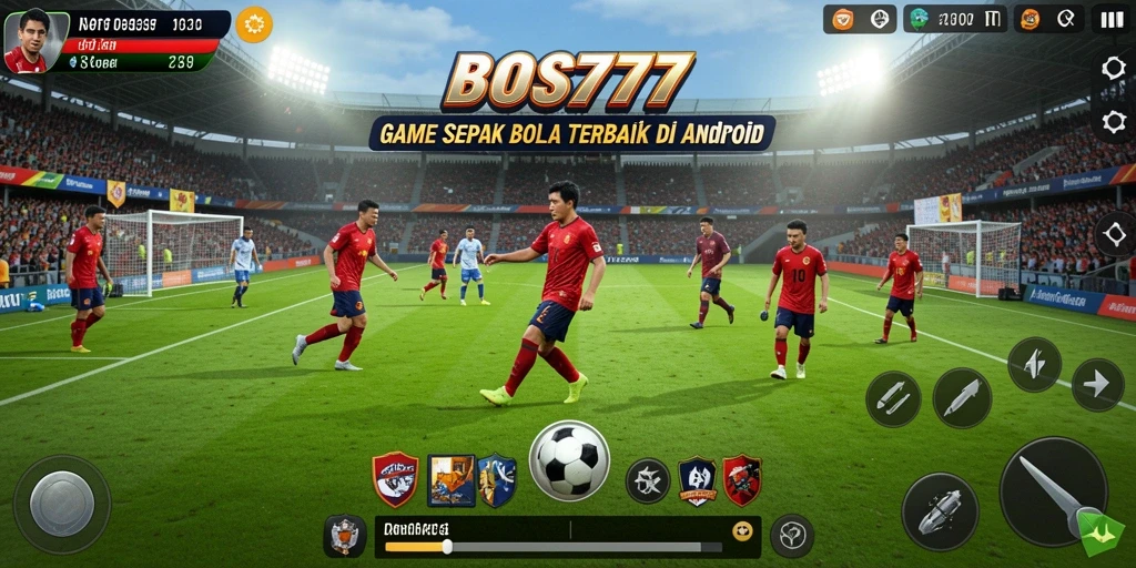 Gameplay menegangkan dalam pertandingan sepak bola yang mendebarkan.