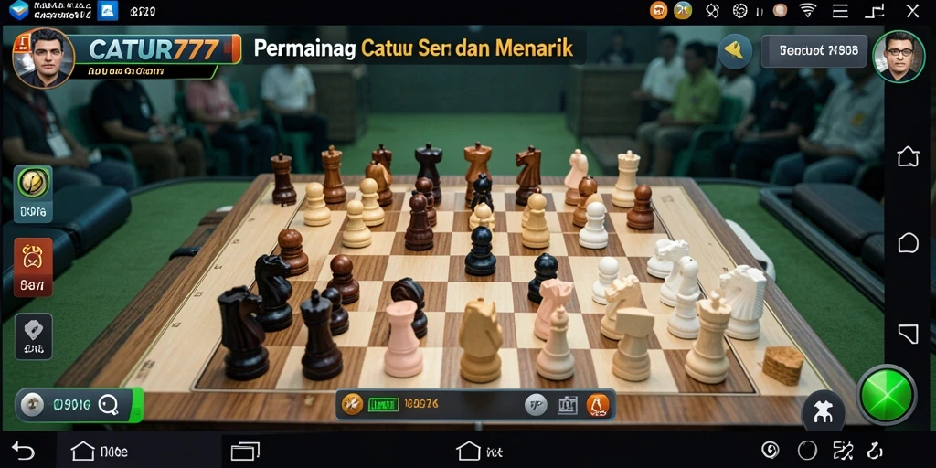 Tampilan dinamis dan interaktif dari gameplay catur CATUR777.