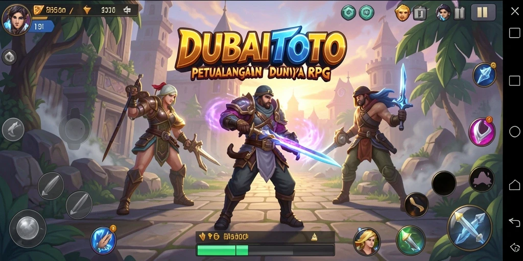 Screenshot DUBAITOTO menampilkan aksi RPG mendebarkan dan karakter yang kaya detail.
