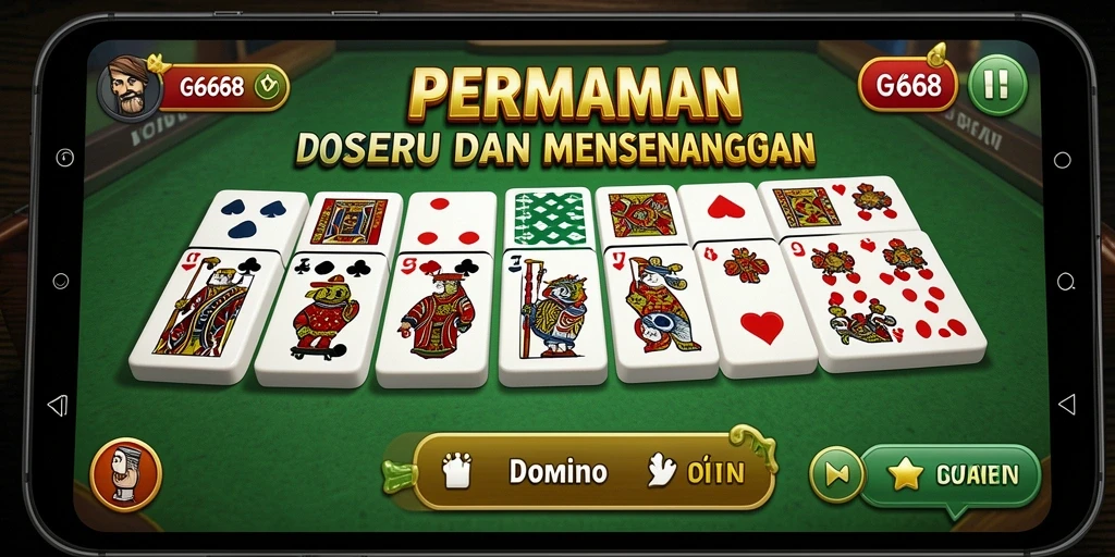 Screenshot G668 menampilkan keseruan gameplay domino dengan teman.
