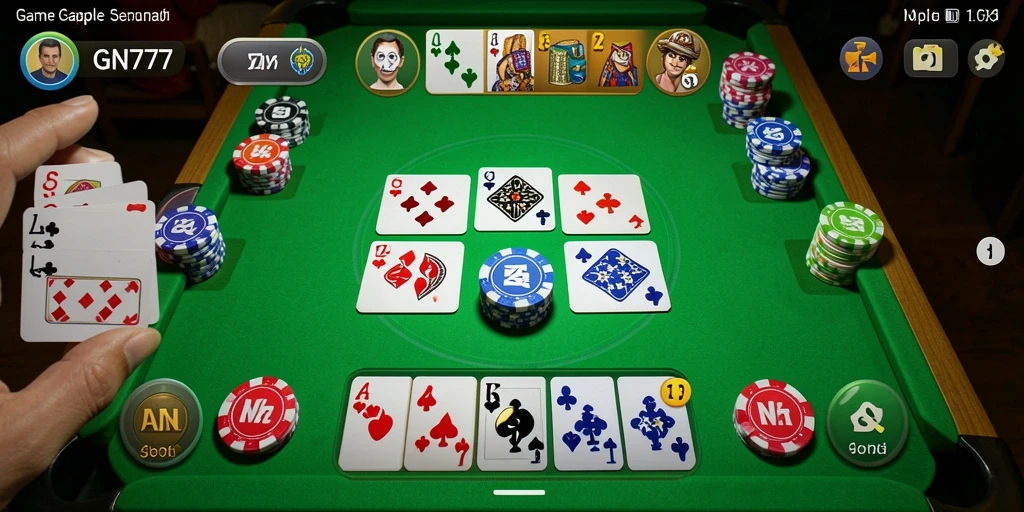 Screenshot gameplay Gaple seru dan interaktif dari GN777.