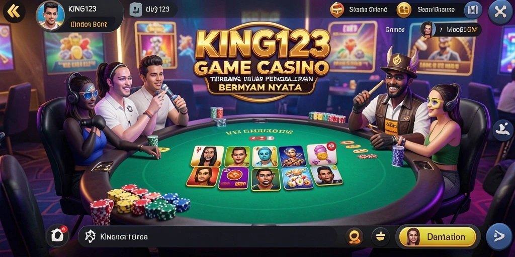 Tampilan gameplay KING123 yang menegangkan dan interaktif dengan dealer langsung.
