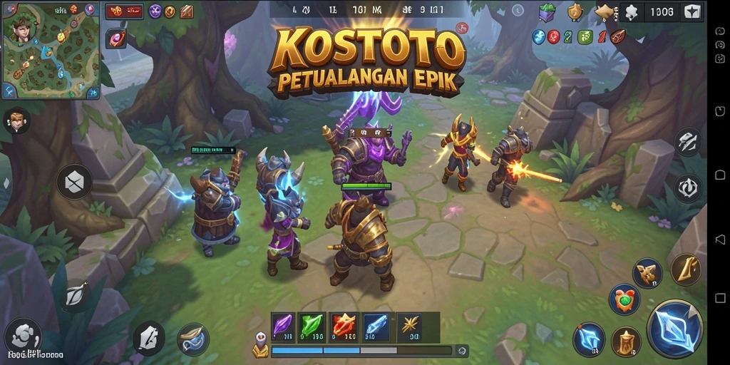 Tangkapan layar gameplay KOSTOTO menampilkan aksi RPG yang seru.