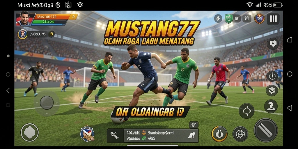 Tangkapan layar utama dari <strong>MUSTANG77</strong> memperlihatkan momen seru dalam pertandingan olahraga.