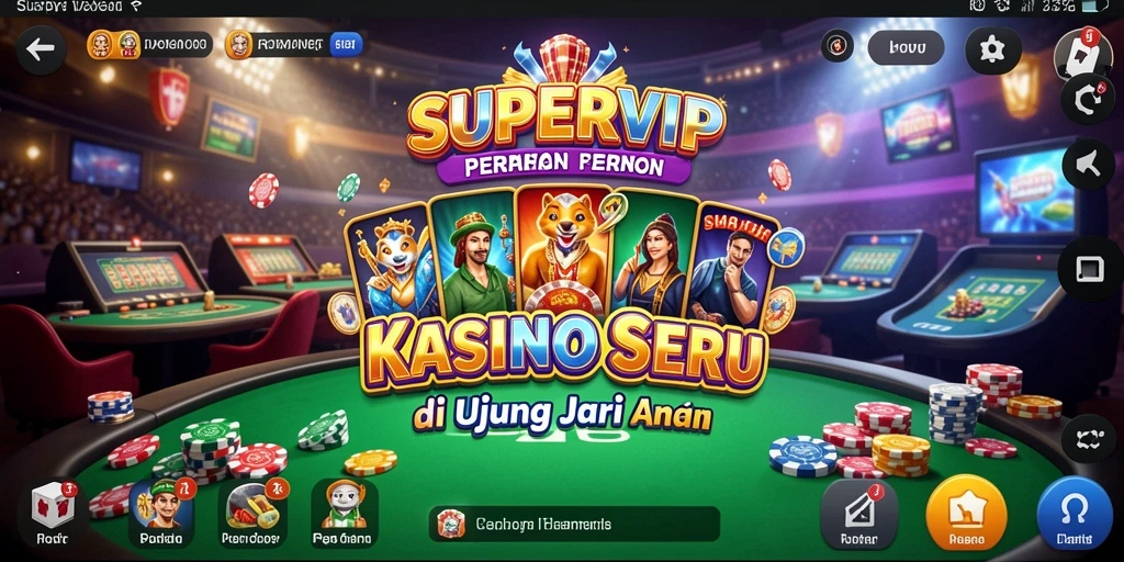 Tampilan menarik dari gameplay SUPERVIP di kasino.