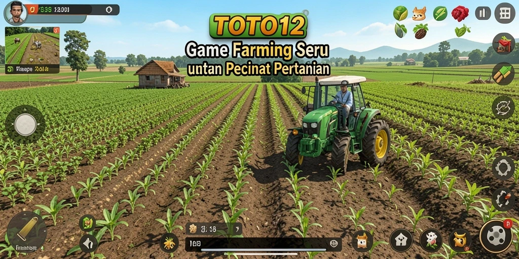 Tampilan gameplay TOTO12 dengan berbagai tanaman dan hewan yang berwarna-warni.