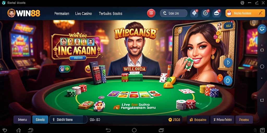 Tampilan menarik dari permainan Live Casino di WIN88.