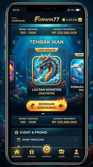 Tampilan antarmuka aplikasi forwin77 yang ramah pengguna.